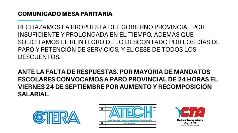 COMUNICADO MESA PARITARIA