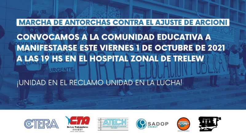 marcha de antorchas contra el ajuste de arcioni