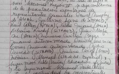 Acta realizada en Supervisión de Escuelas Región IV