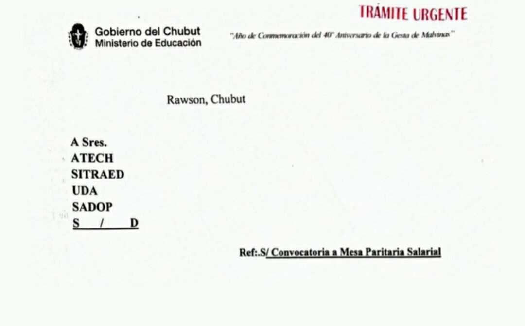 CONVOCATORIA A PARITARIA SALARIAL