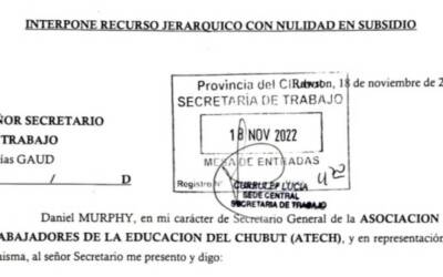 ATECH presentó recurso de nulidad contra la homologación de la paritaria del 10 de noviembre