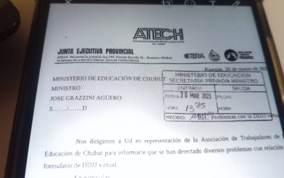 Problemas con relación al formulario DDJJ virtual: ATECh solicitó soluciones